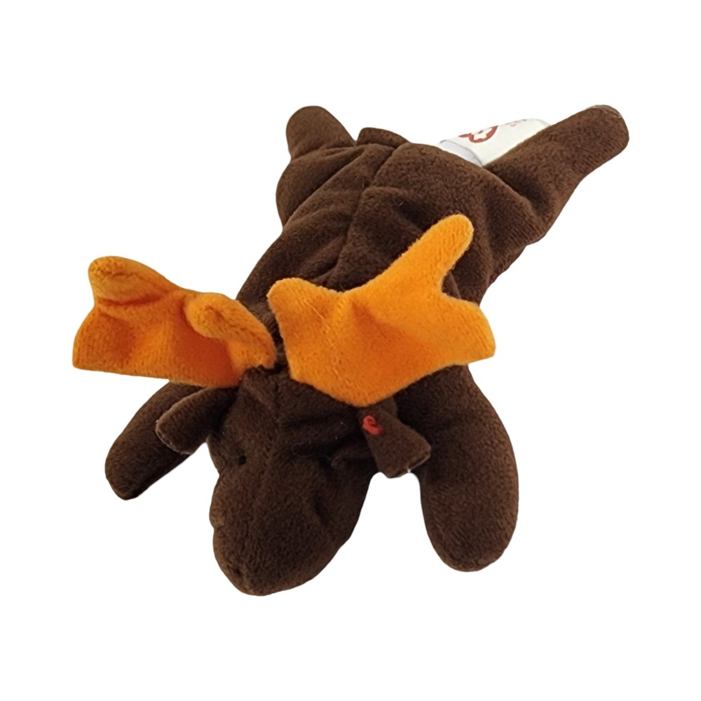 Ty Beanie Babies Chocolate the Moose 1993 Vintage Brown Plush Toy Orange Antlers